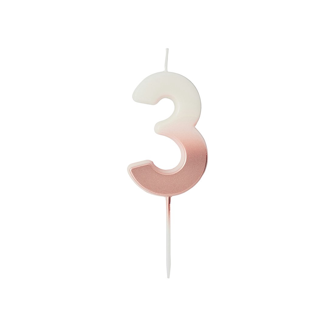 Hootyballoo - Rose Gold Ombre Number Candle