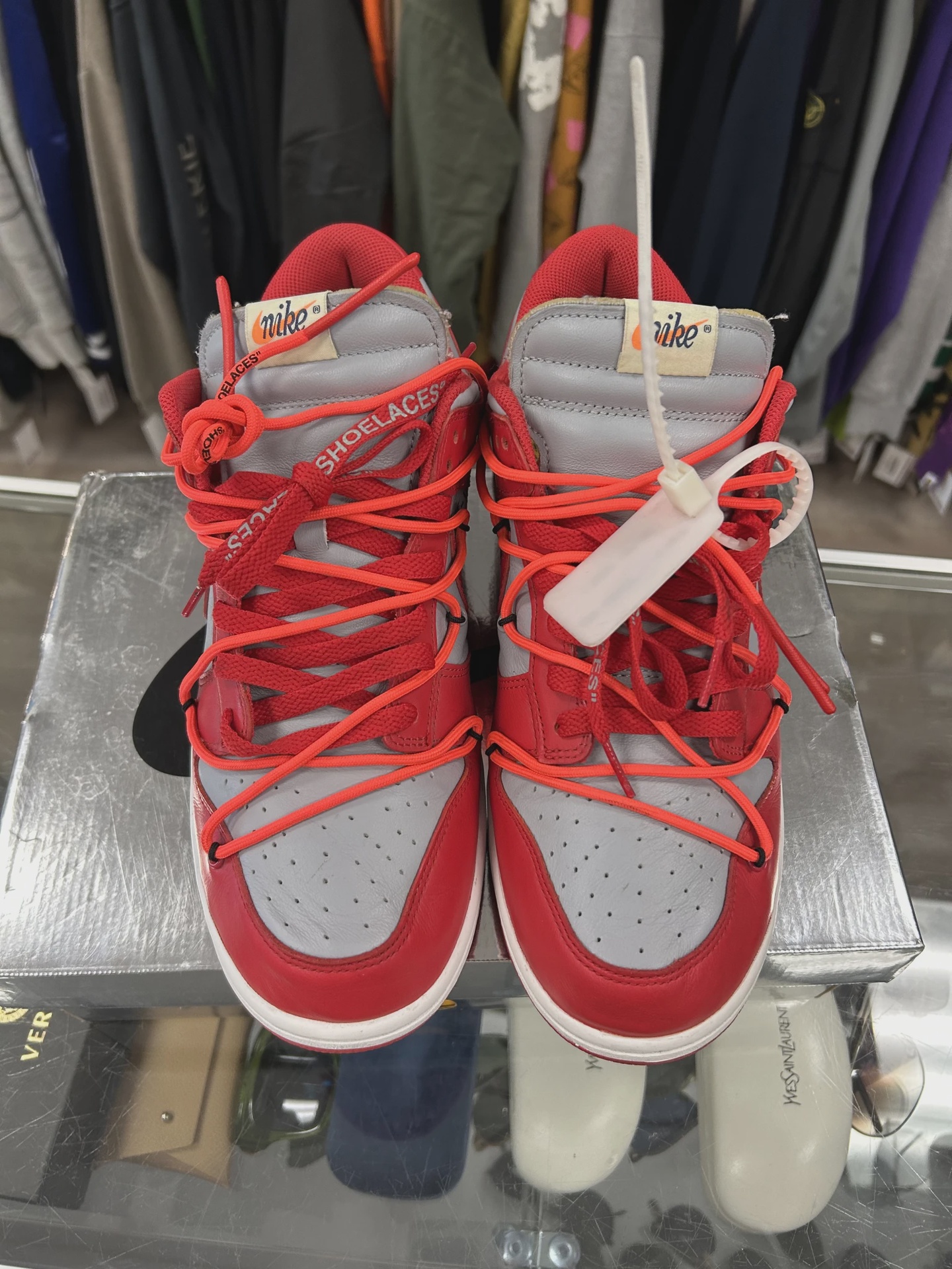 Nike Dunk Low Off-White University Red • Pre-Owned [3894] 6