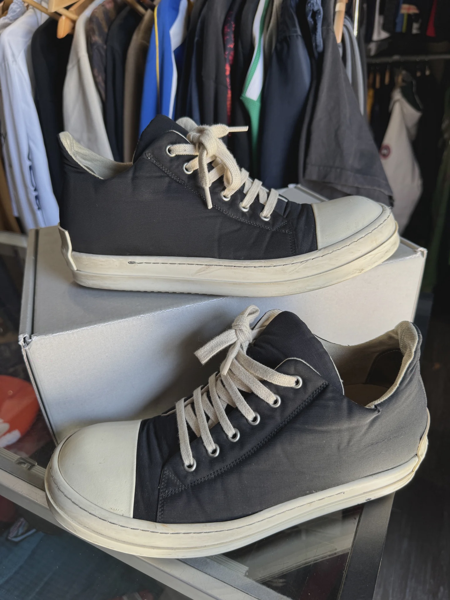 Rick Owens Rick Owens DRKSHDW Ramones Low Top Black Nylon - Size US M 9
