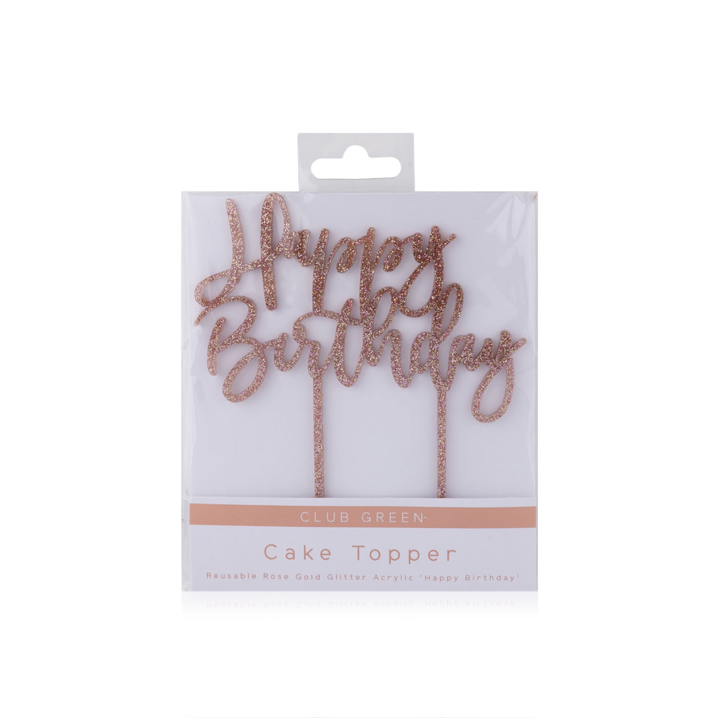 Hootyballoo - 'Happy Birthday' Glitter Acrylic Cake Topper