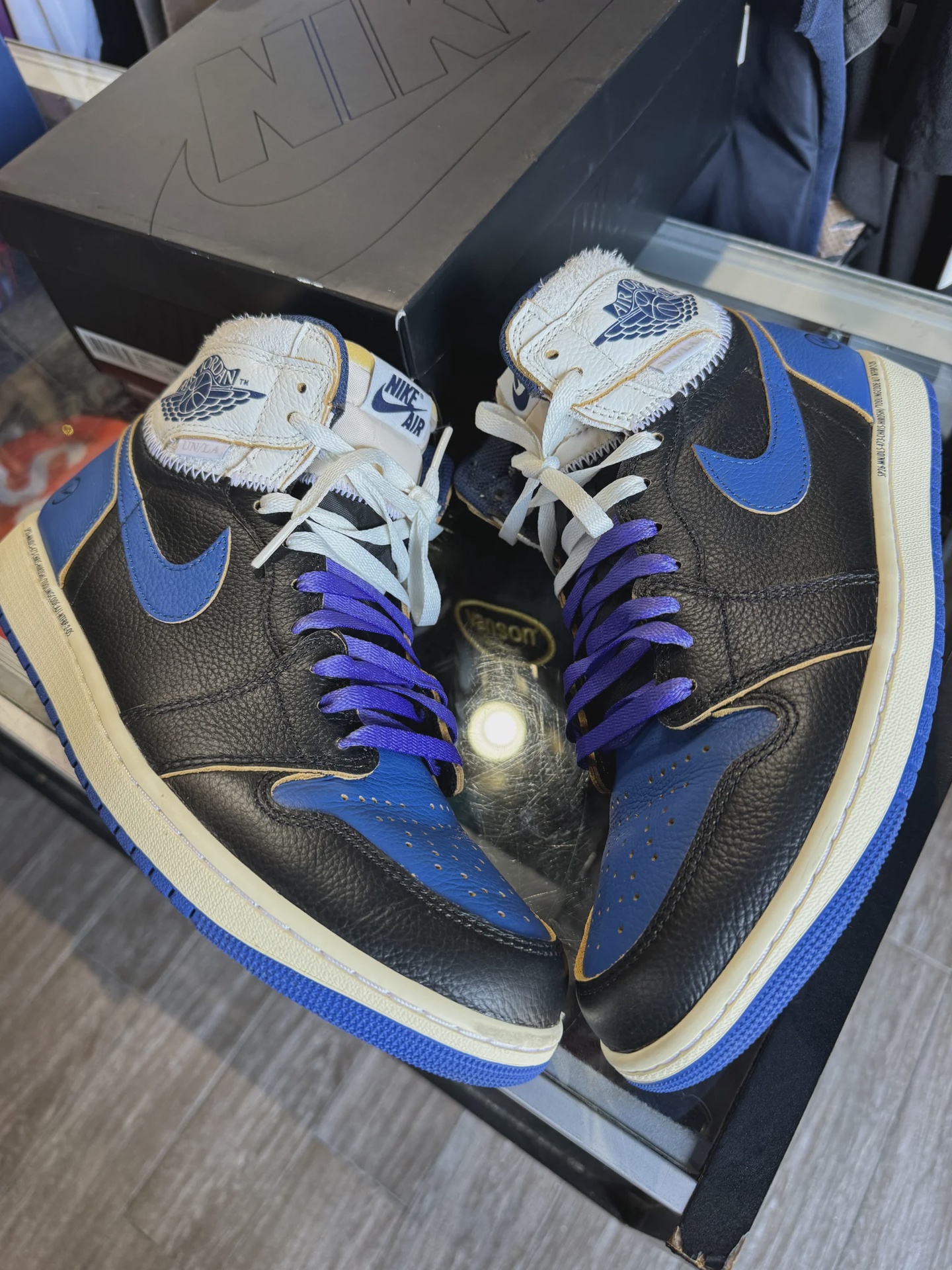 Air Jordan 1 Retro High Original SP Fragment  x Union LA Sport Royal Blue • Pre-Owned [2543] - photo 3