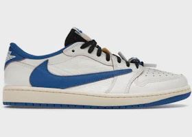 Jordan Air Jordan 1 Retro Low Original SP Fragment x Travis Scott Sail Military Blue - Size US M 12