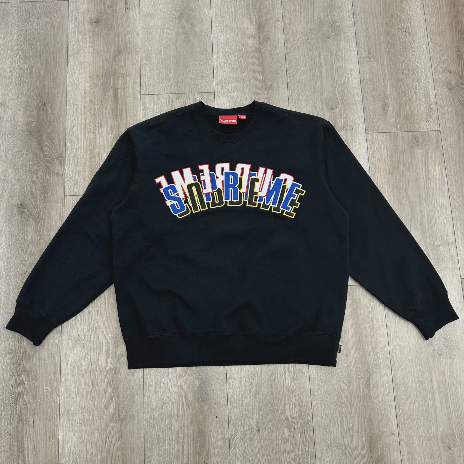 Supreme SS21 Supreme Stacked Crewneck 'Black' - Size M