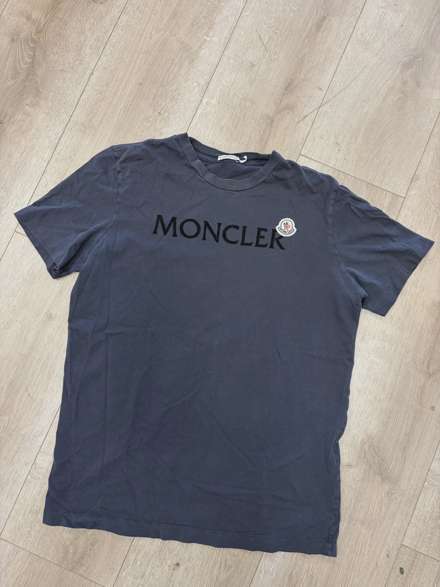Moncler Moncler Men's Flocked Text Logo T-Shirt - Size S