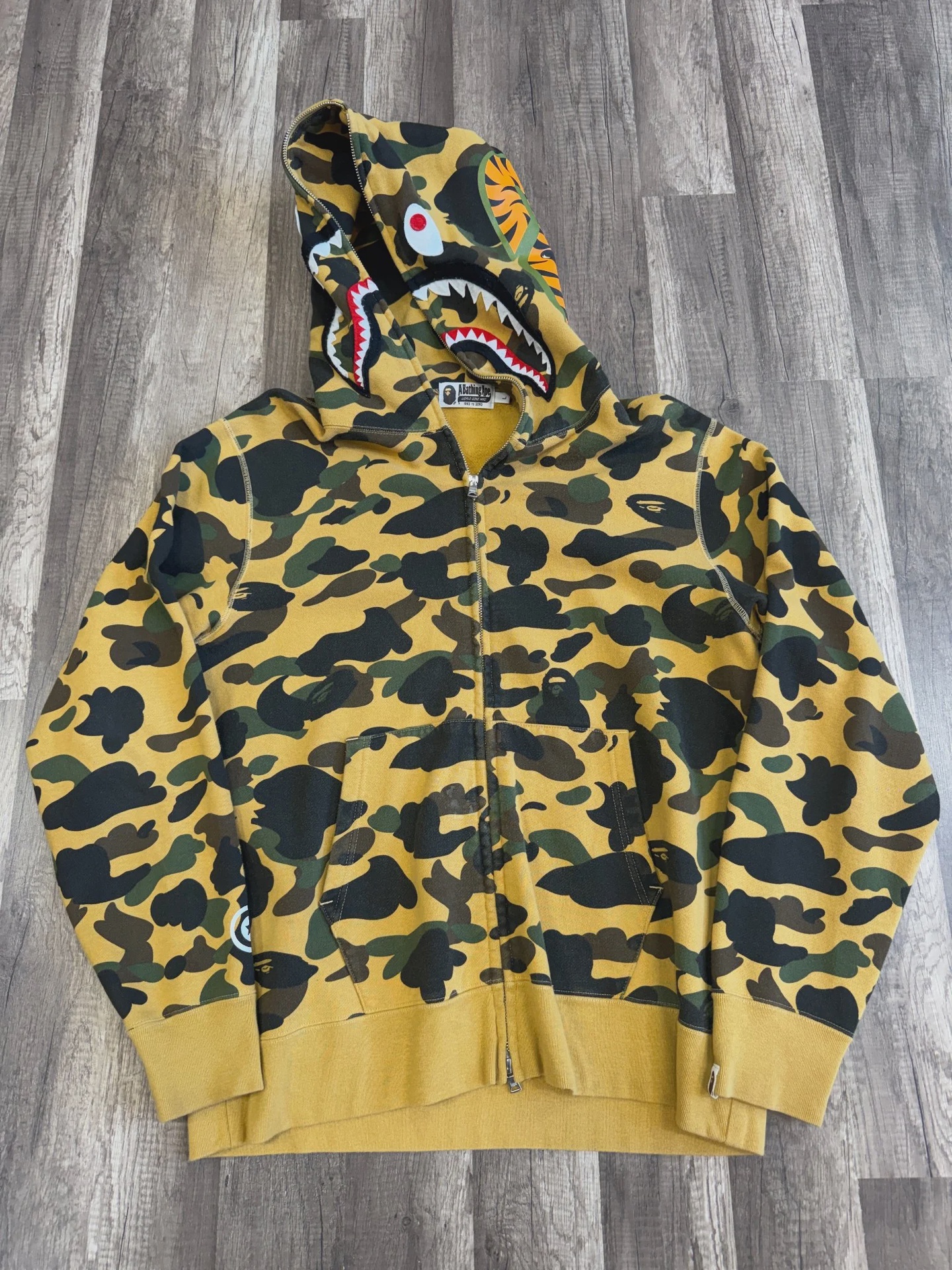 BAPE BAPE 1st Camo Shark Full Zip Hoodie Yellow L - Size L