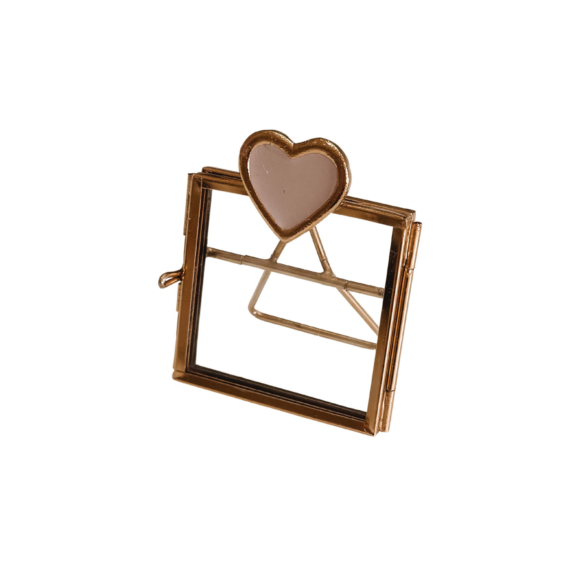 Plek mini fotolijstje brass - Beige Heart — foto 1