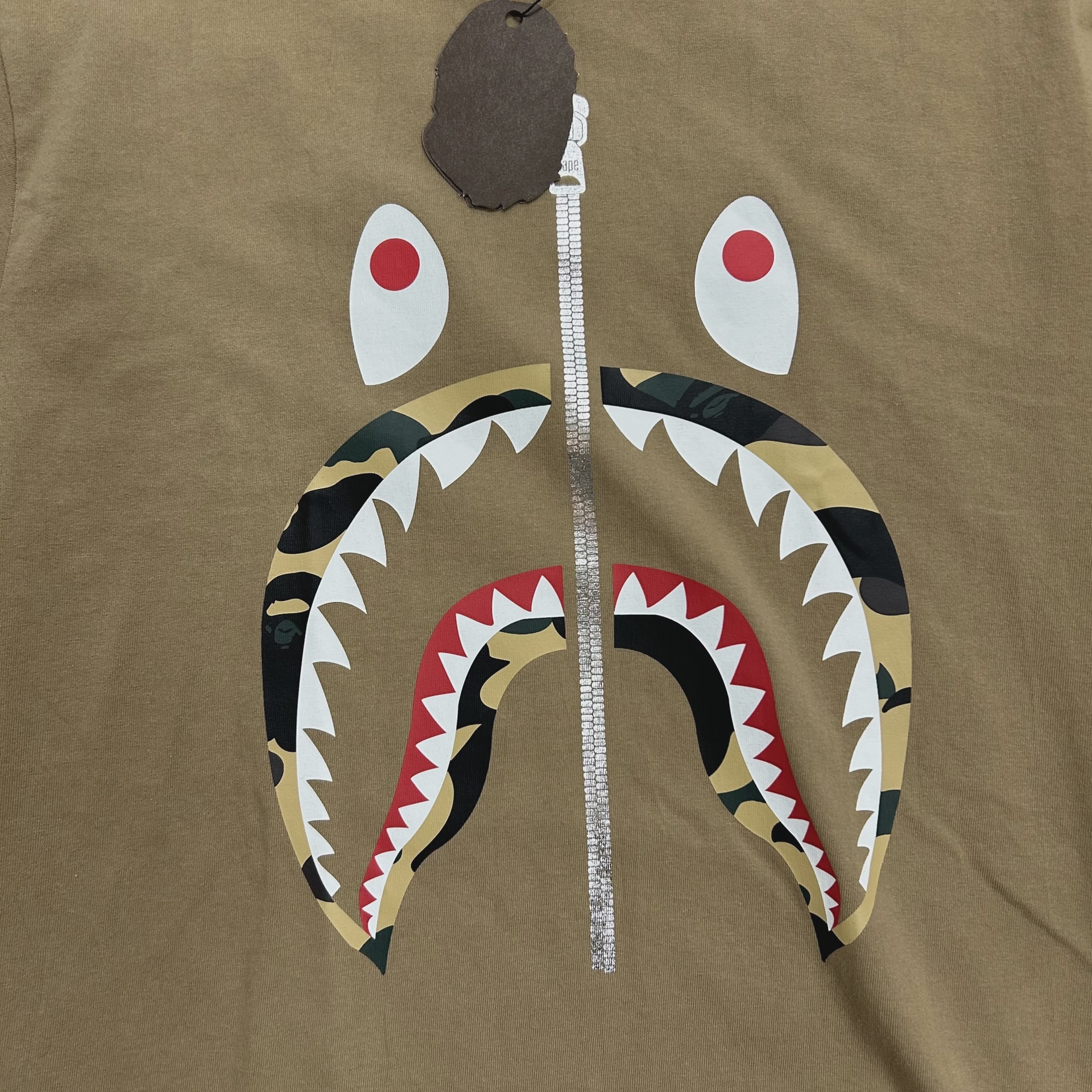 Bape shark face tee brown • Brand New [8906] 3