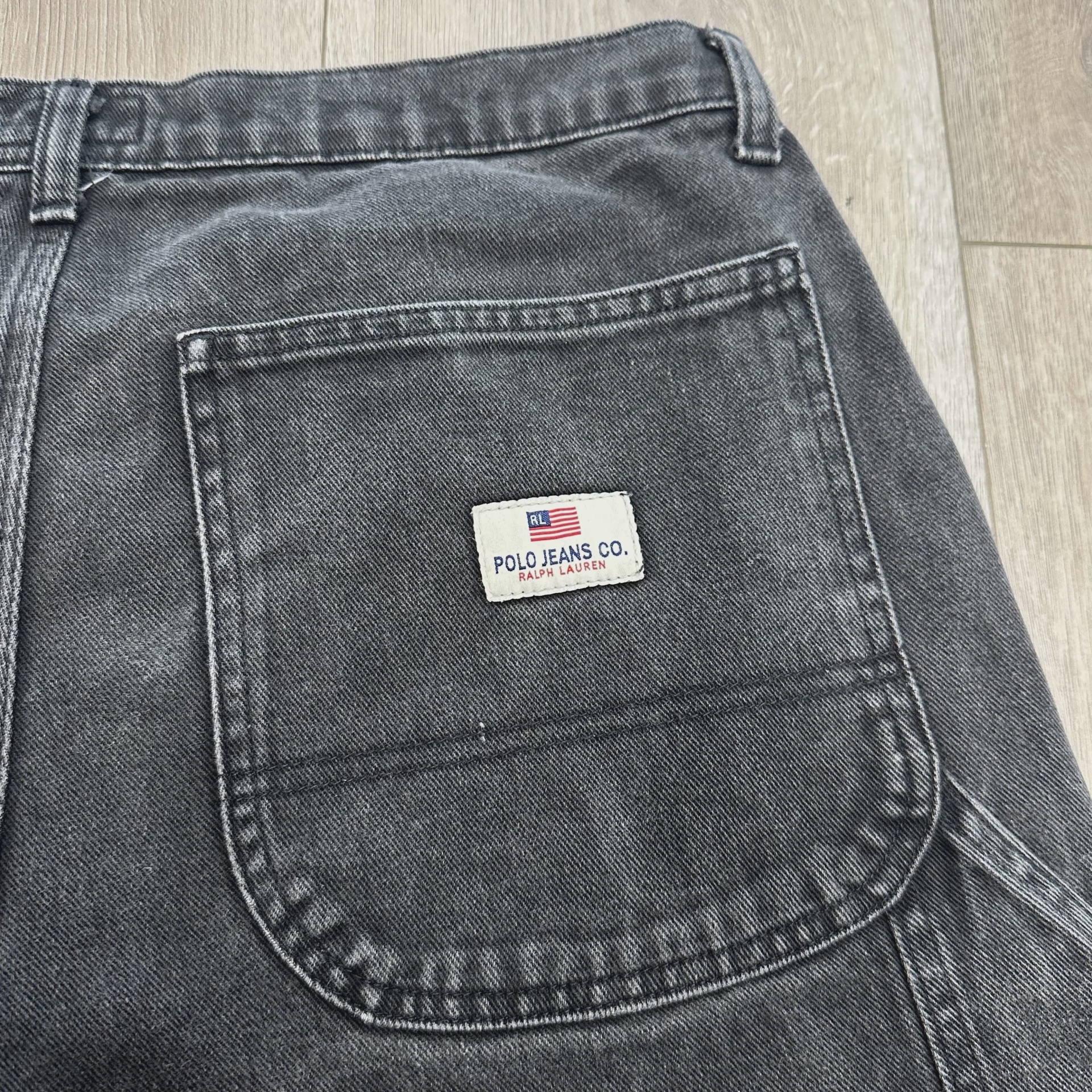 vintage Polo Jeans Co. Ralph Lauren black carpenter denim shorts • Pre-Owned [7273] - photo 5