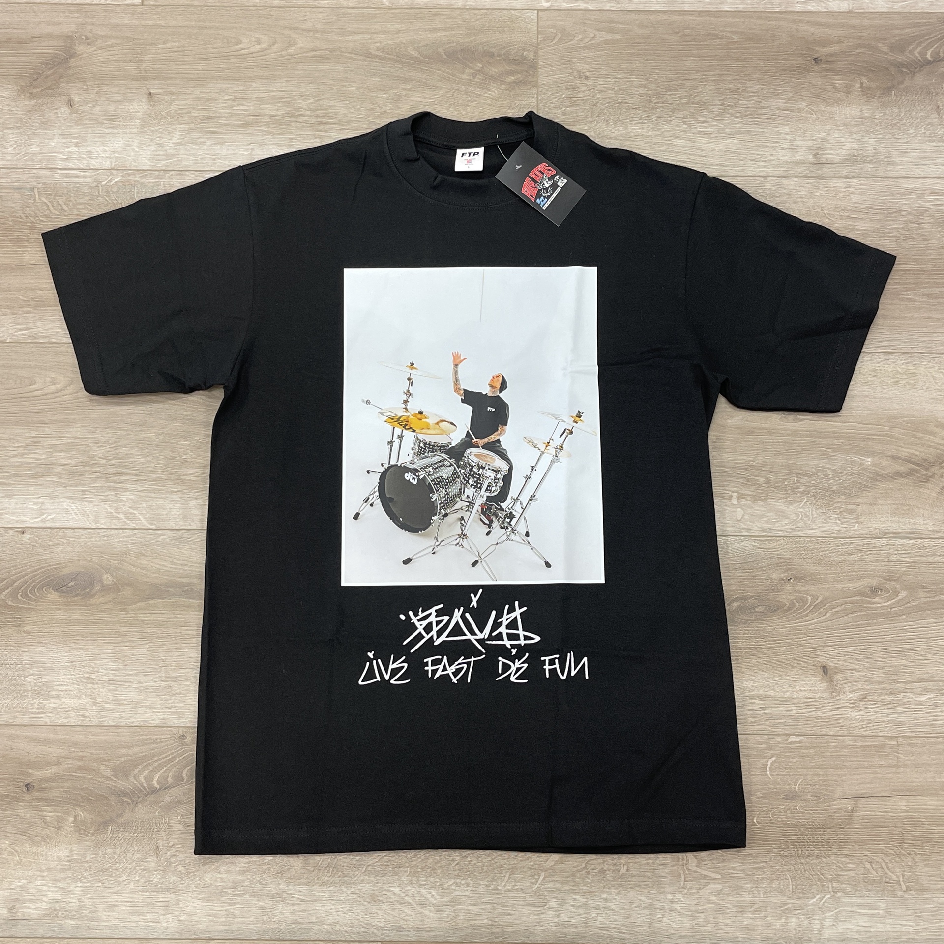 SS25 FTP x Famous Travis Barker Photo Tee black Size Large New
