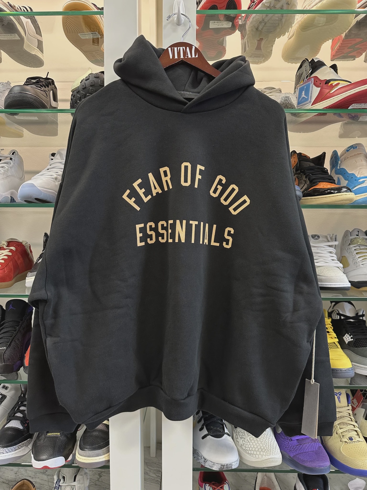 Essentials black hoodie • Brand New [7636]