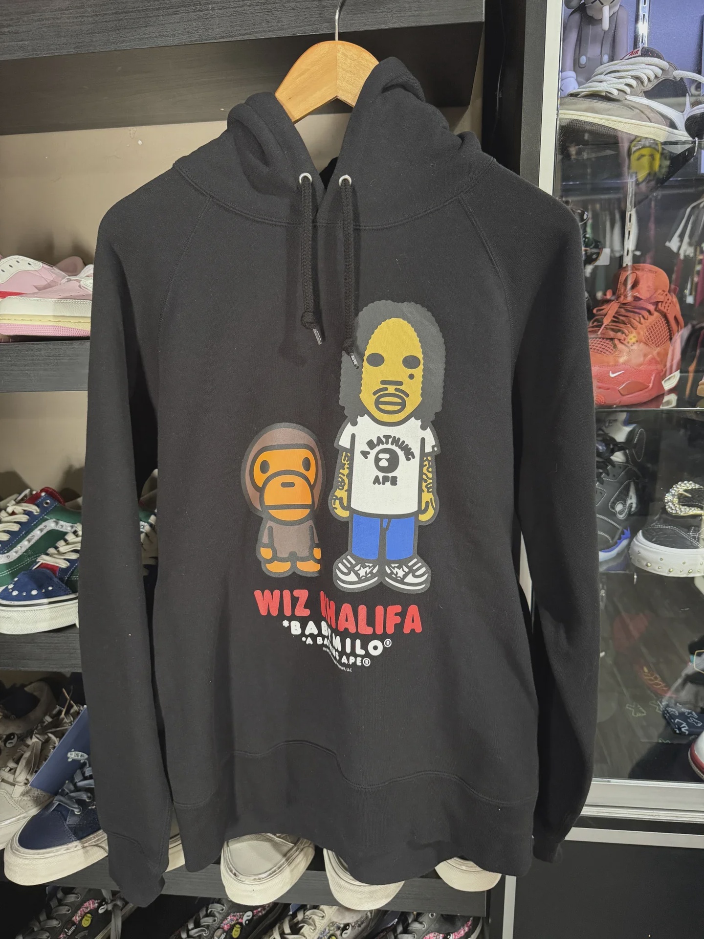 BAPE Baby Milo x Wiz Khalifa Pullover Hoodie Black • Pre-Owned [1328] - photo 1