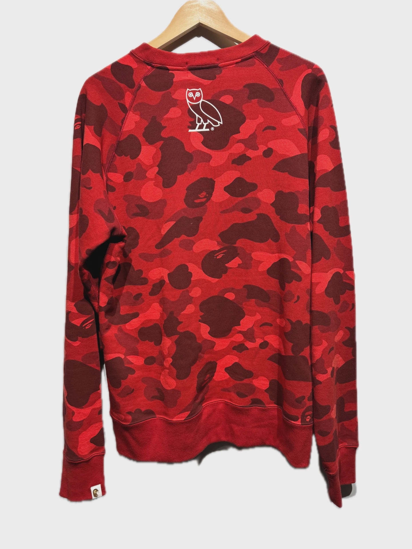 BAPE  x OVO Red Camo Print Crewneck size XL • Pre-Owned [2480] 2
