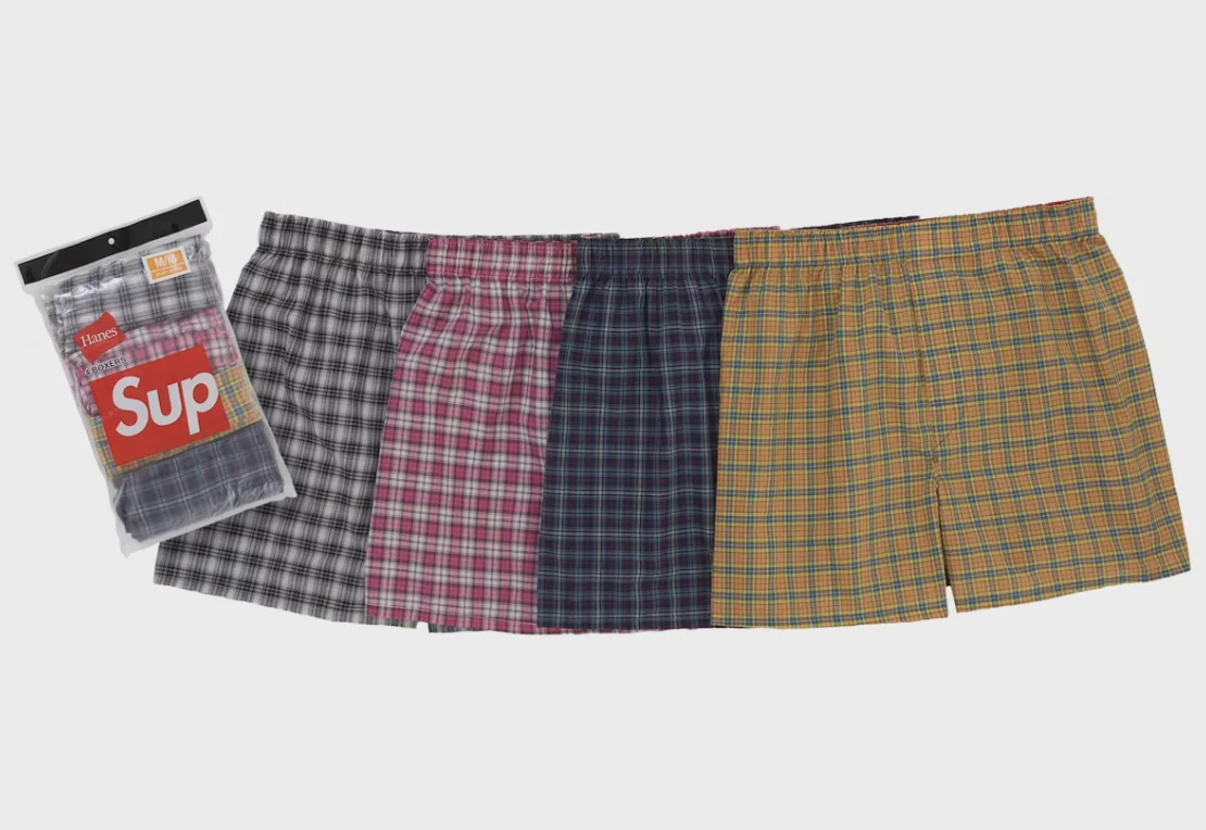 Supreme Supreme Hanes Plaid Boxers (4 Pack) Multicolor - Size L