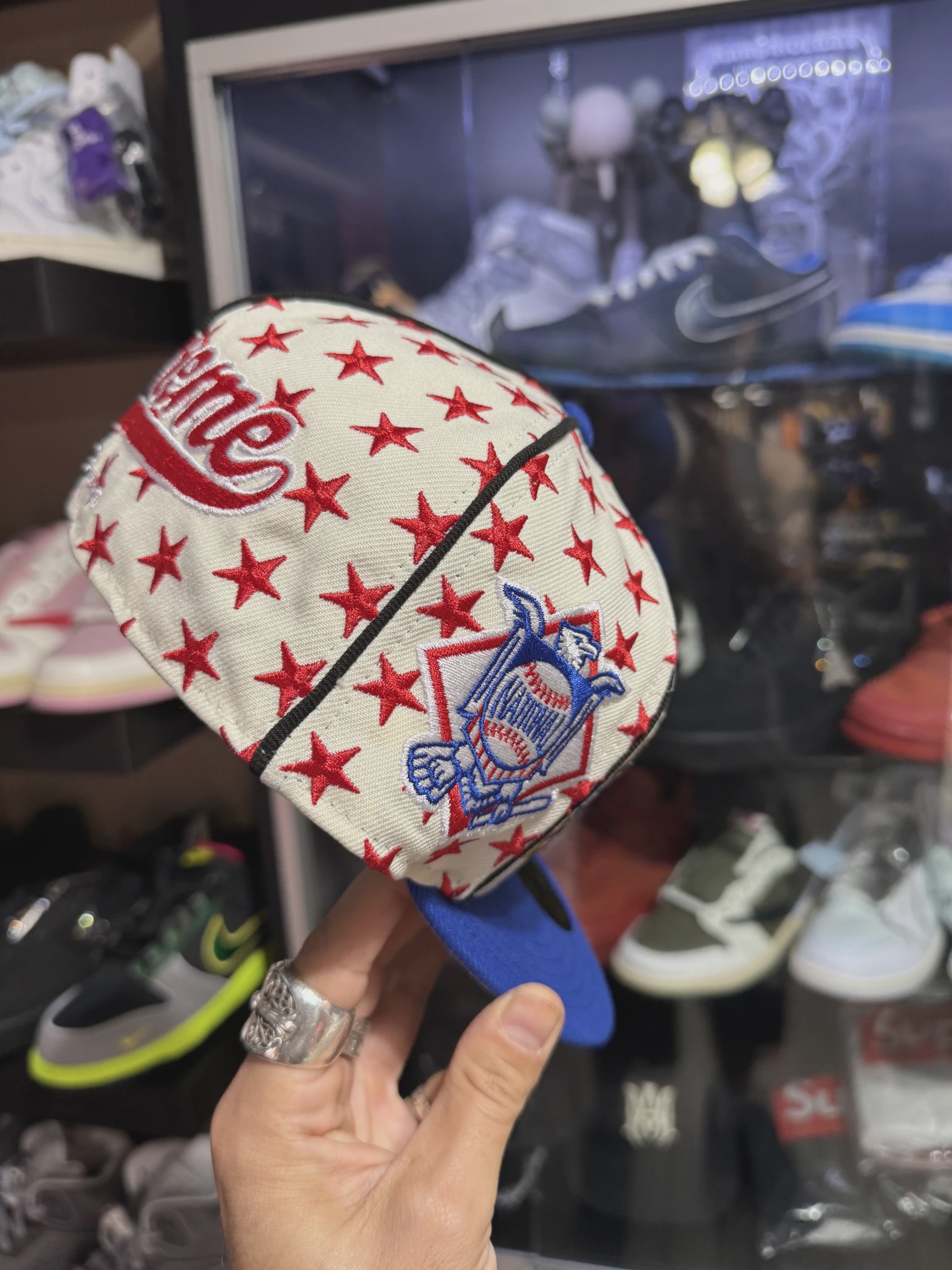 Supreme x Mitchell & Ness Teams New Era Royal Fitted Cap size 7 1/4 • Brand New [4427] 2