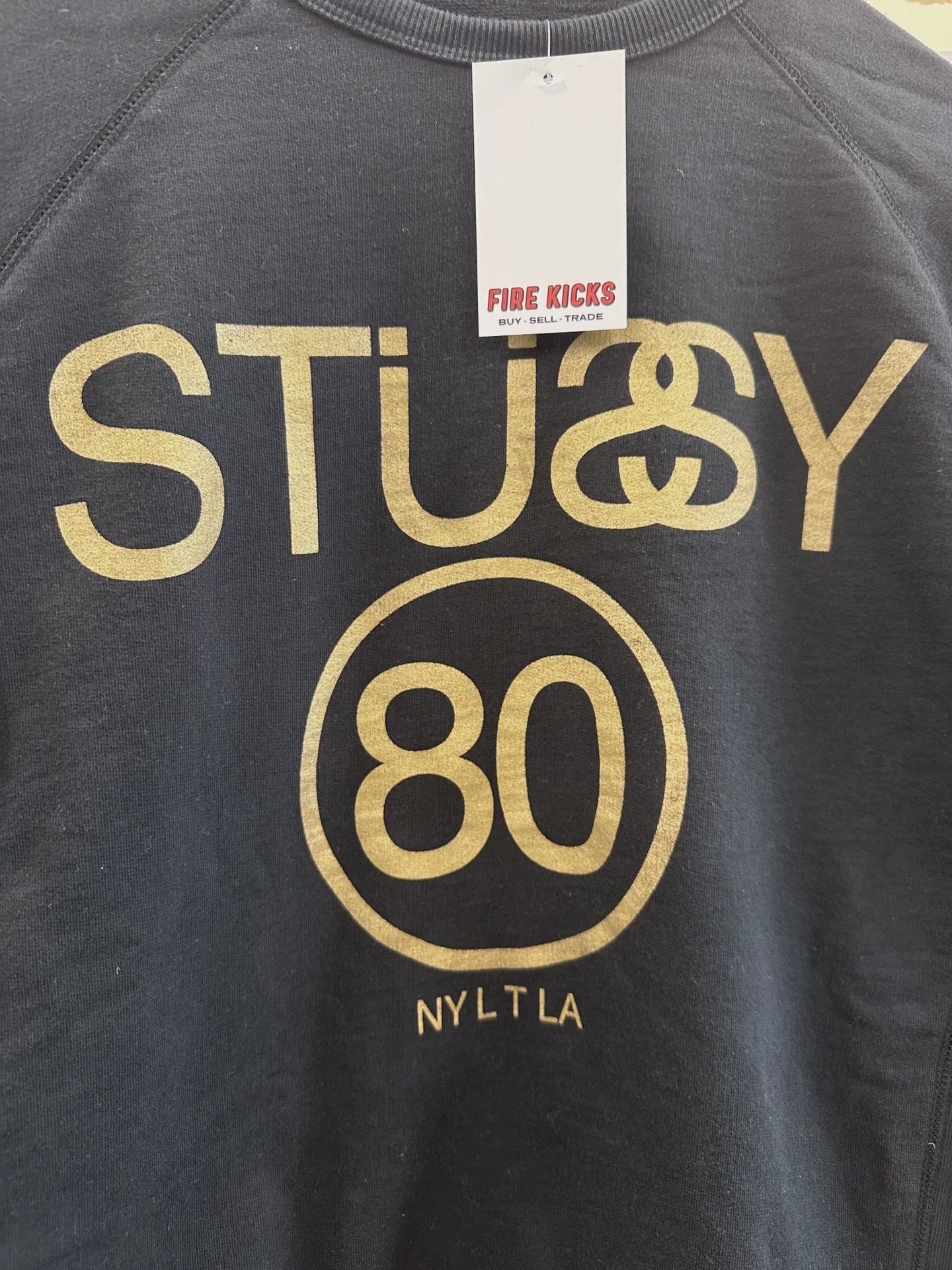 Stussy 80 crewneck sweater black • Pre-Owned [3911] 2