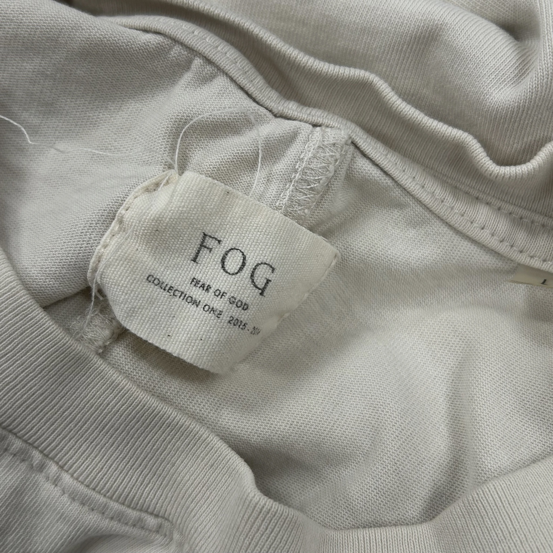 2015 Fear Of God Essentials Collection One Cream Tee • Pre-Owned [8474] 3