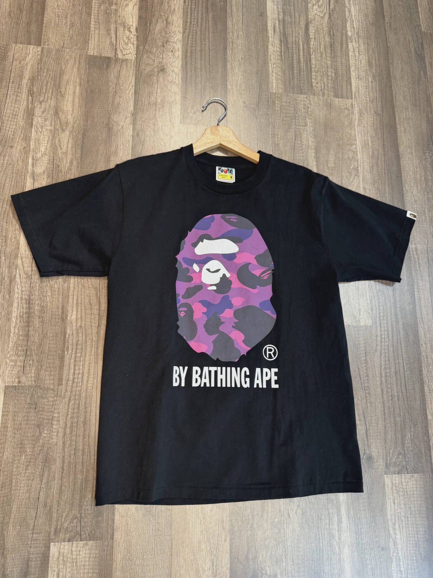 BAPE BAPE Big Ape Head Purple Camo Black Tee M - Size M