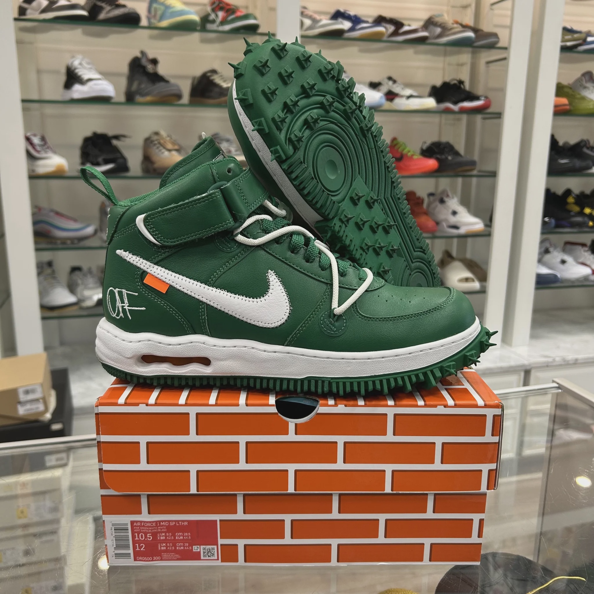 Nike Air Force 1 Mid Off-White Pine Green • Pre-Owned [6350] - photo 1