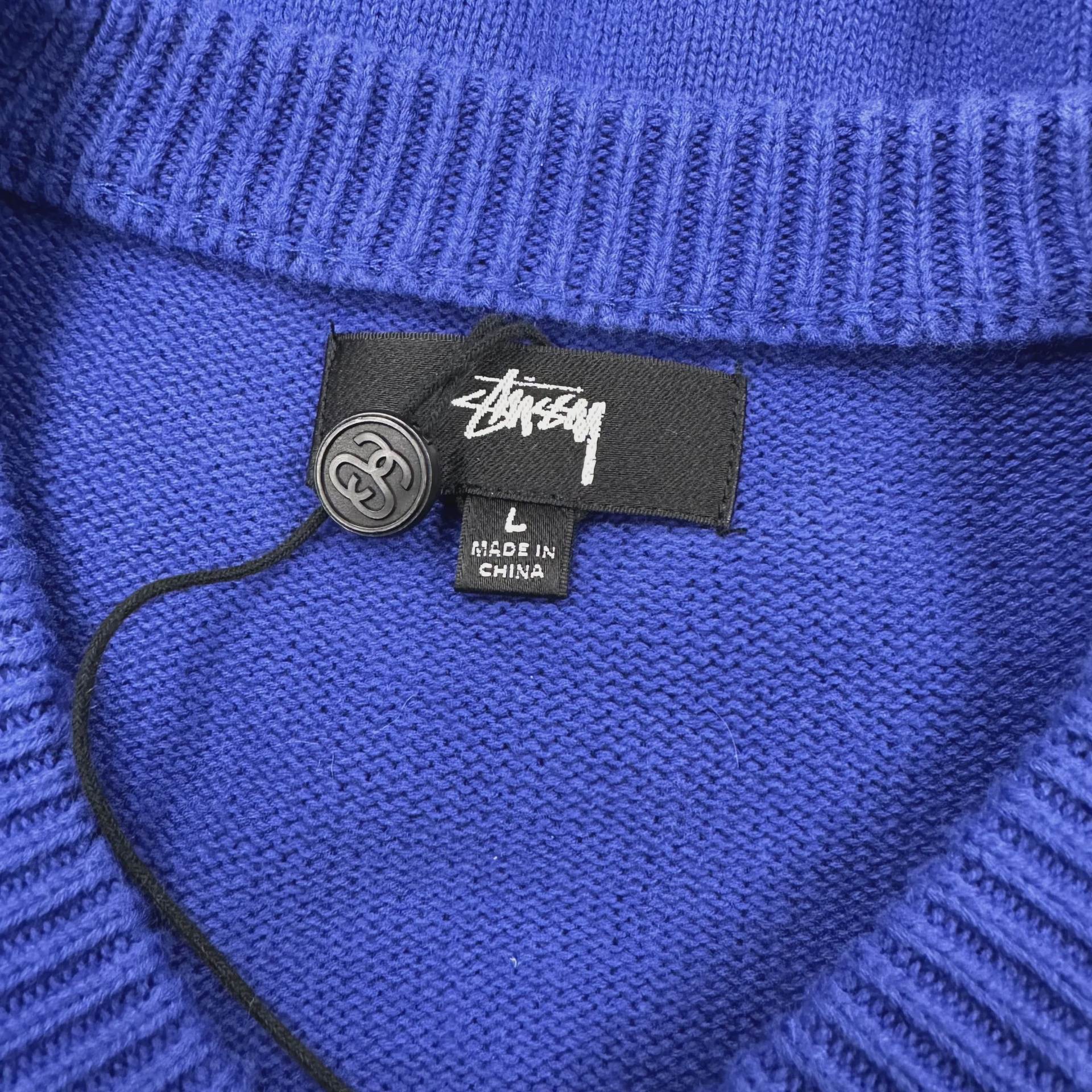 Stüssy Big Logo Sweater Vest in Blue/Green • Pre-Owned [2446] - photo 3