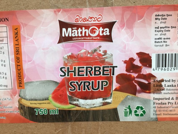 Mathota Sherbert Syrup 750ml
