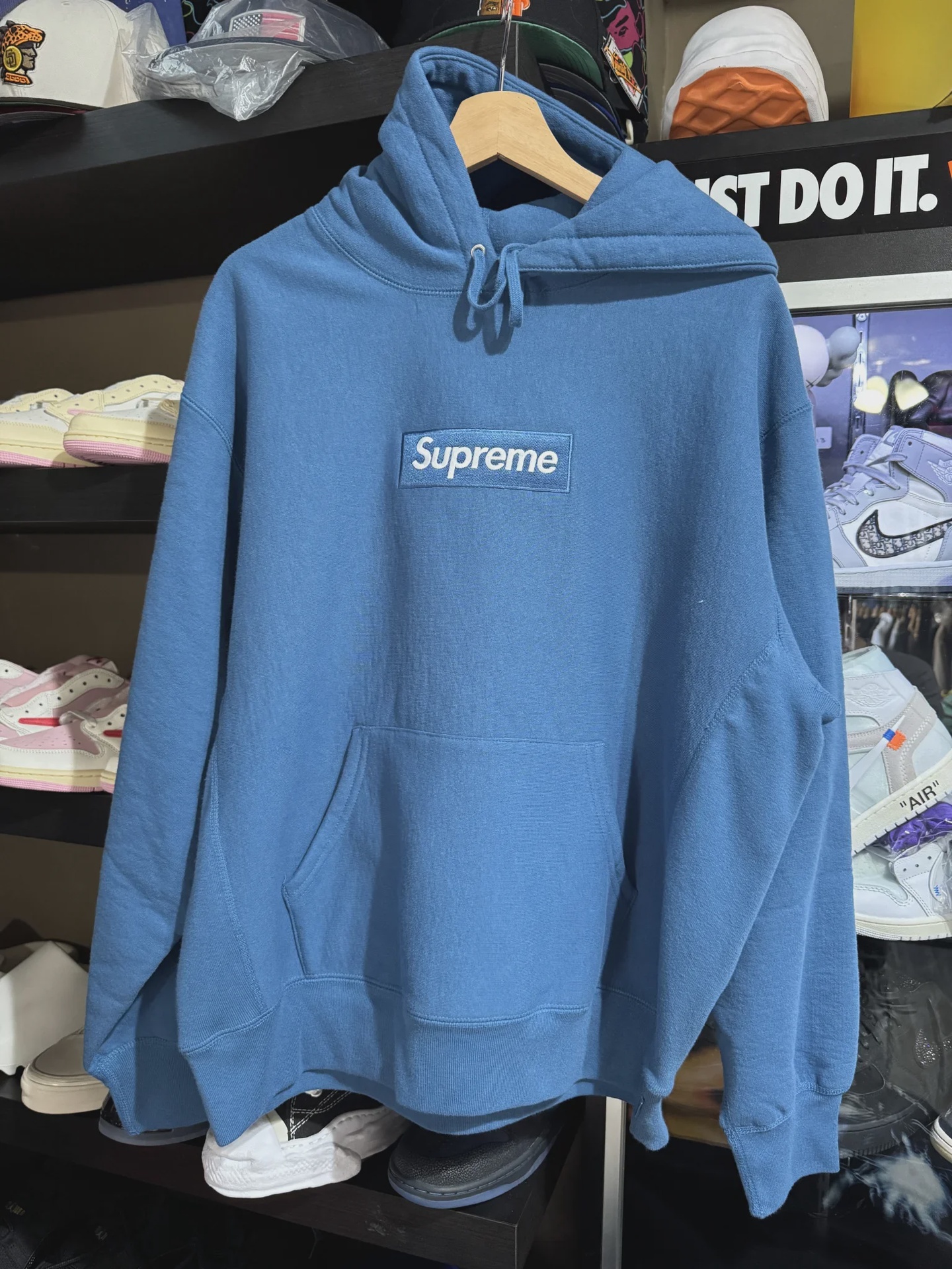 Supreme Supreme Box Logo Hooded Sweatshirt (FW23) Blue - Size M
