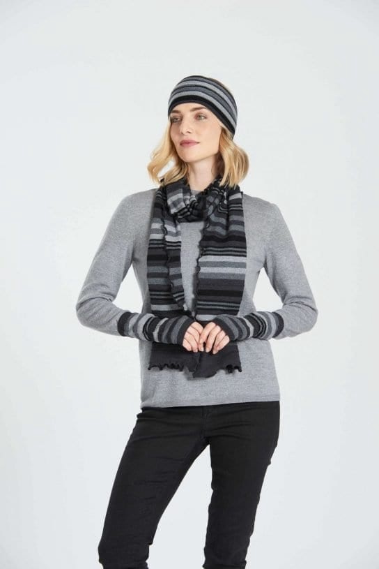 MULTI STRIPE HEADBAND - GREY