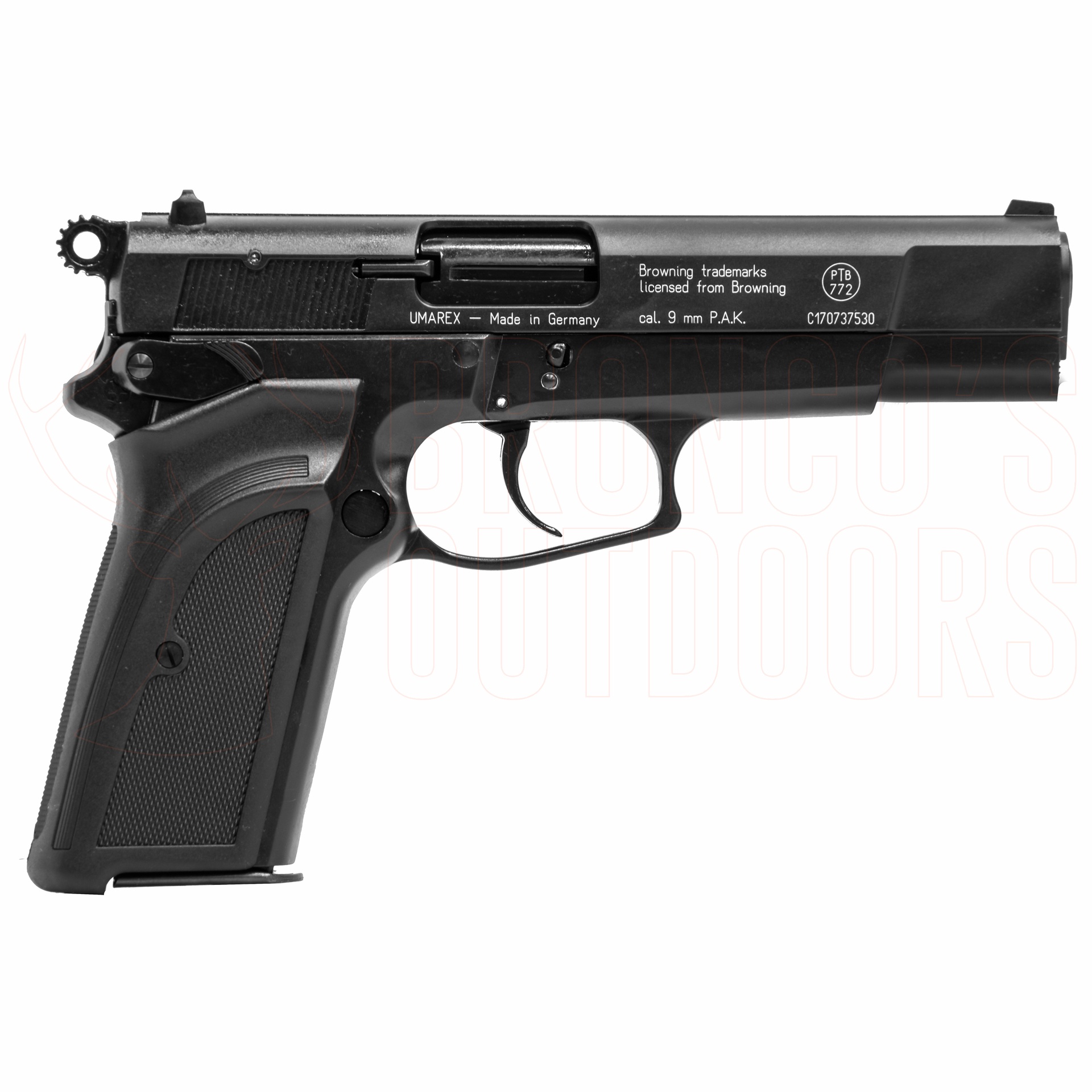 Umarex Browning GPDA HiPower 9mm Blank Pistol Broncos Outdoors