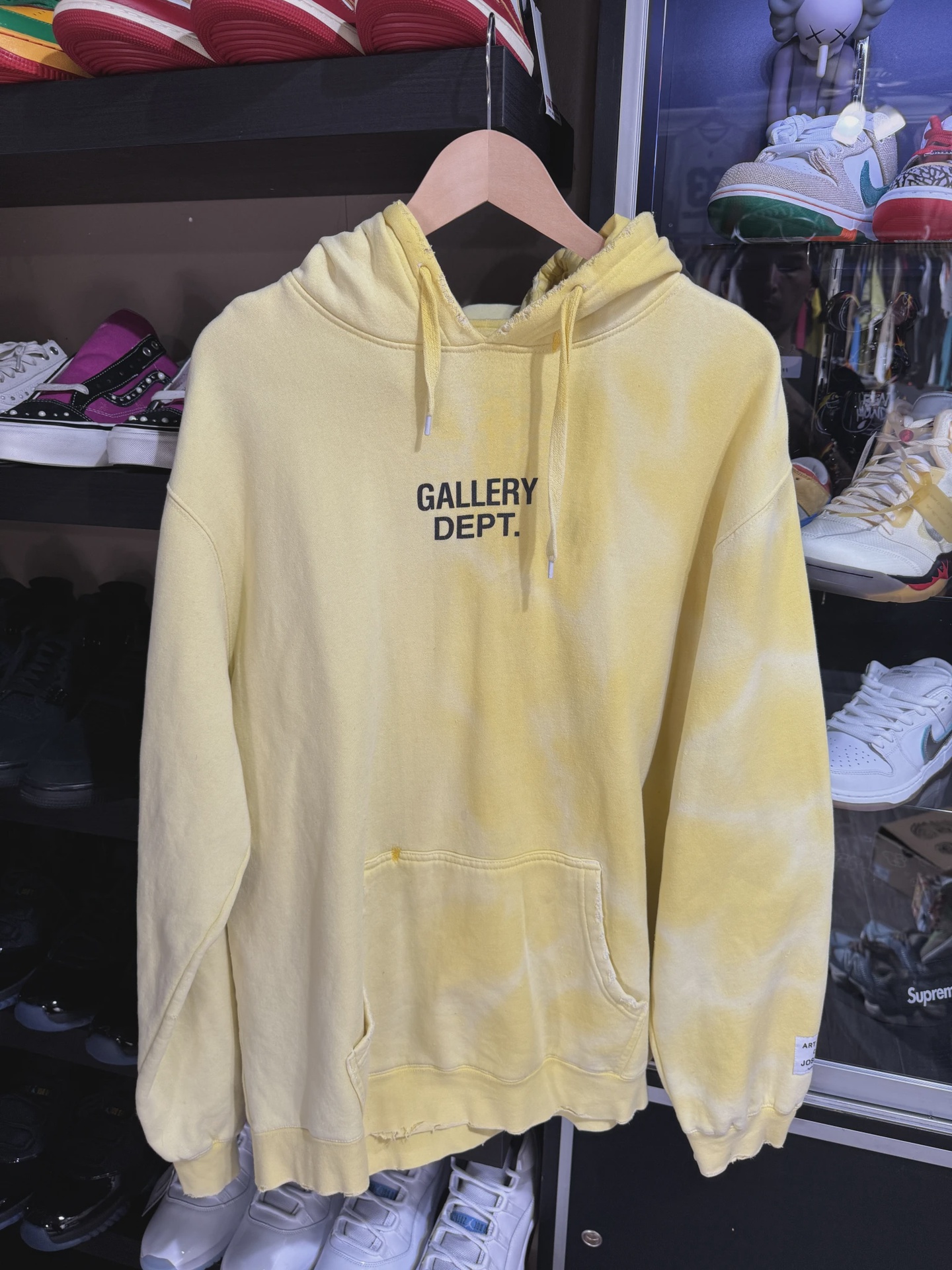 Gallery Dept Sun Faded Hoodie Yellow size XXL • Pre-Owned [5700]