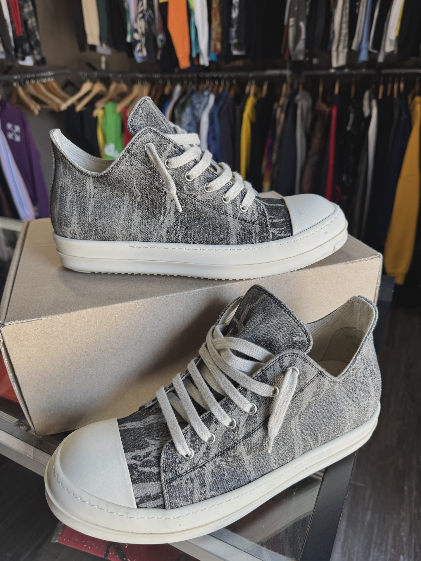 Rick Owens Concordians Drkshdw Black Washed Foil • Pre-Owned [6440] - photo 1
