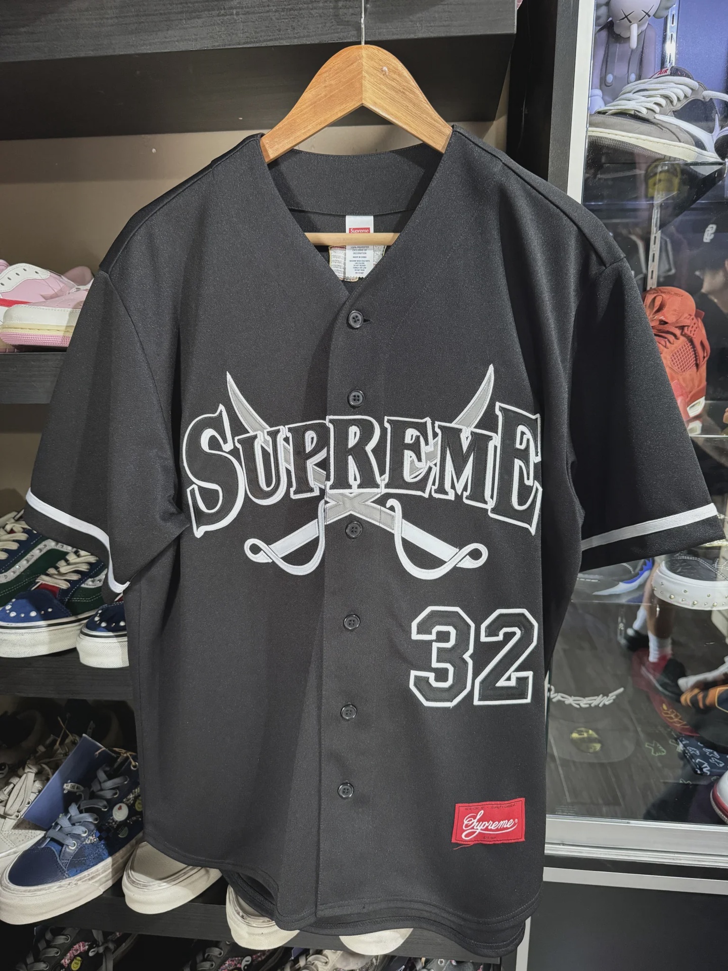 Supreme Supreme Swords Baseball Jersey Black - Size M