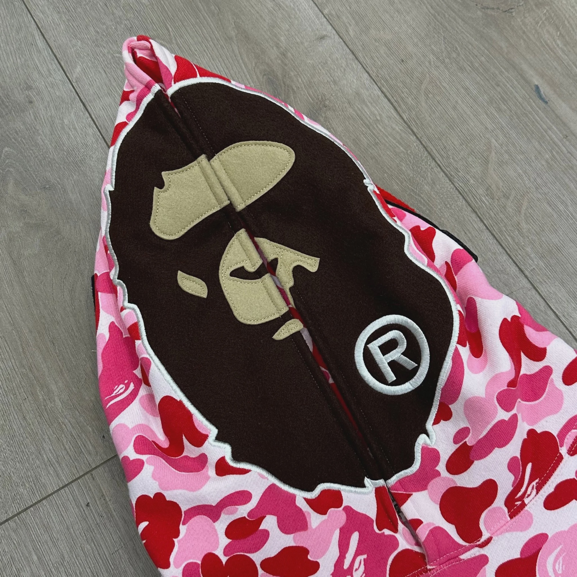 BAPE ABC Camo 2nd Ape Full Zip Hoodie Pinkr • Pre-Owned [6889] - photo 3