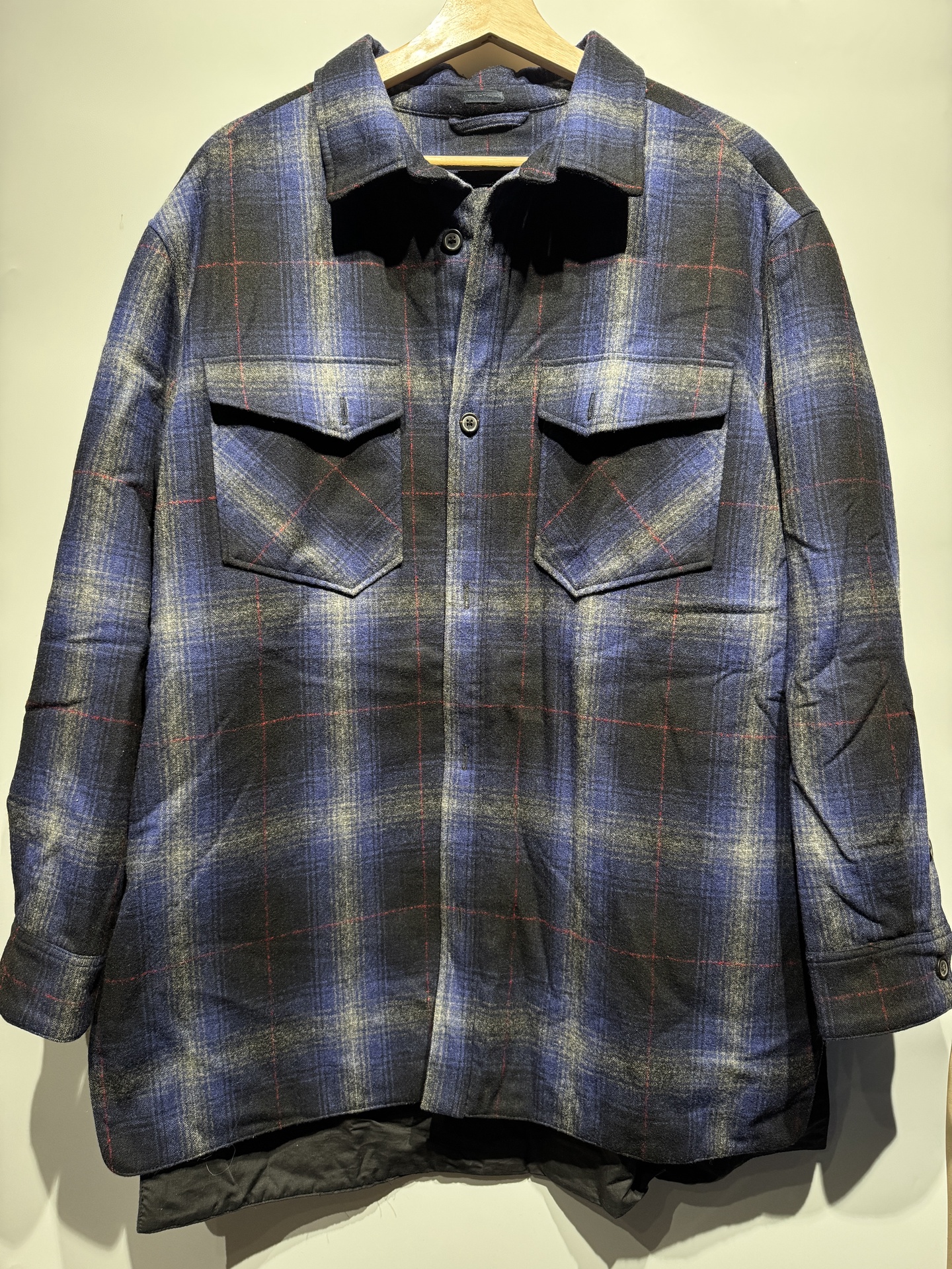 LANVIN Blue and Black Flannel