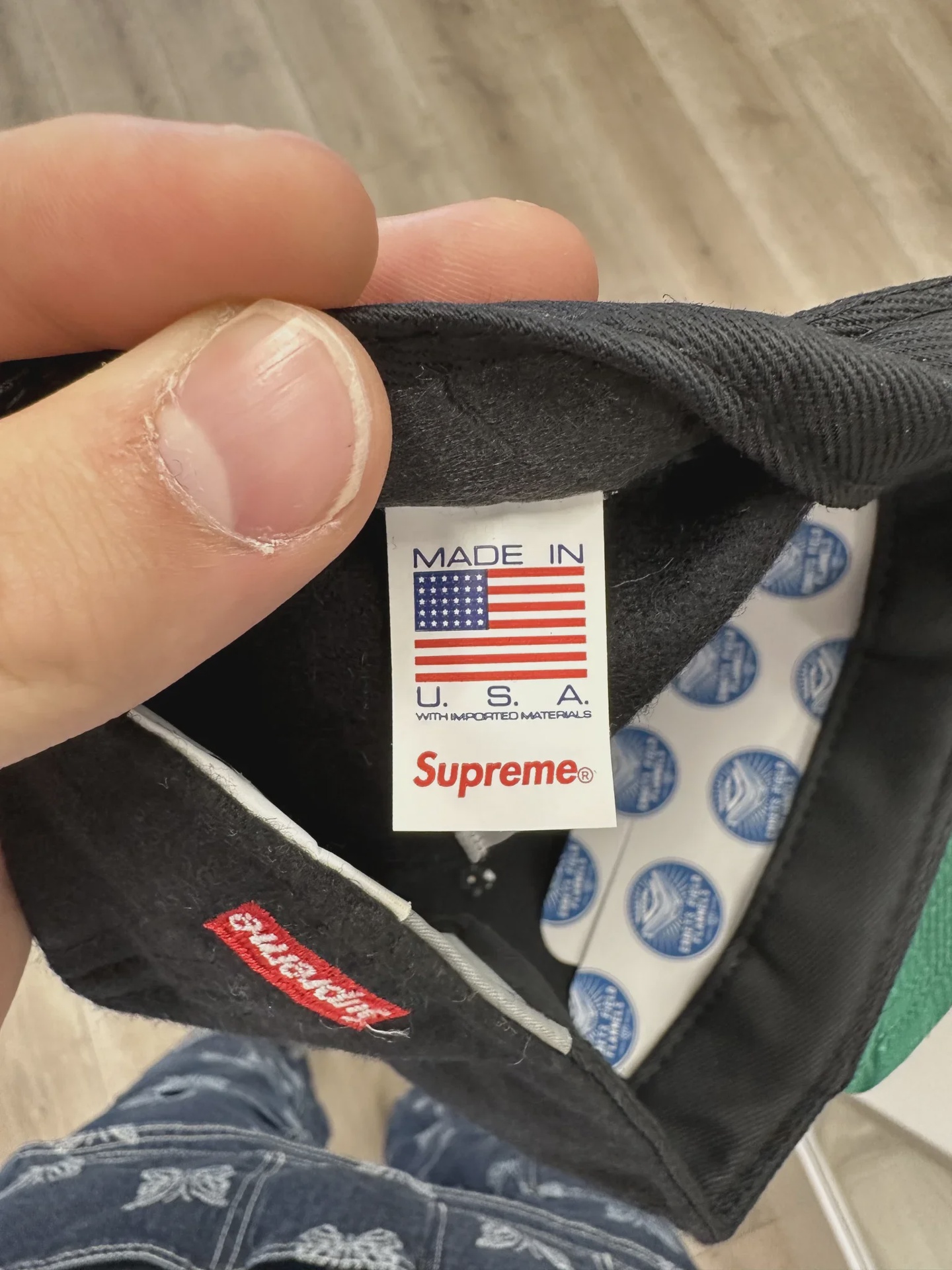 SS23 Supreme x Ebbets S Logo Fitted 6-Panel 'Black' • Pre-Owned [3724] - photo 5