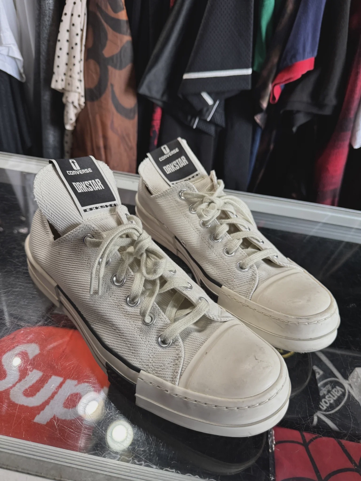 Converse Converse TURBODRK Chuck Taylor All Star 70 Ox Rick Owens DRKSHDW White No Box - Size US M 9