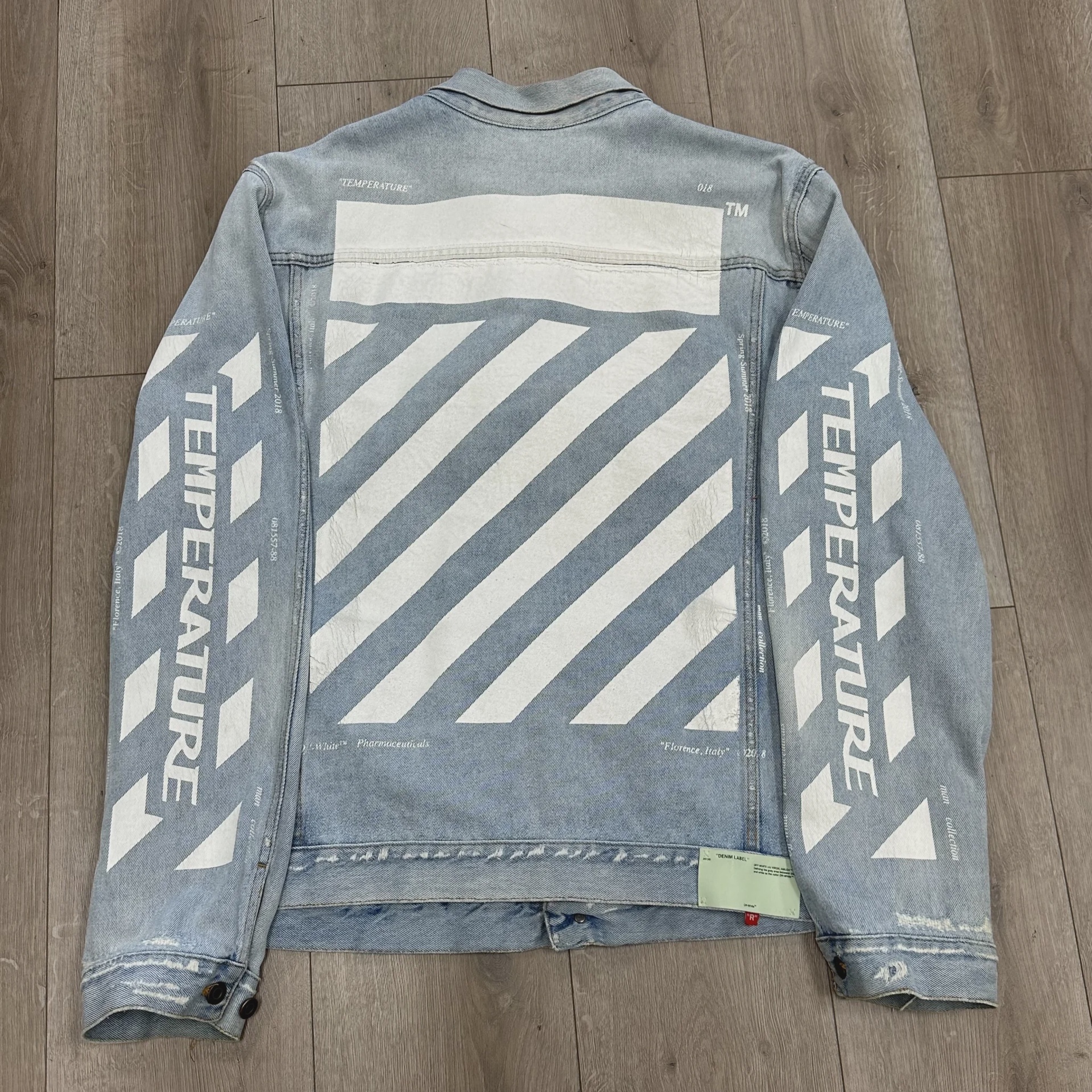 Off-White Off-White "Temperature" Denim Jacket - Size XXL