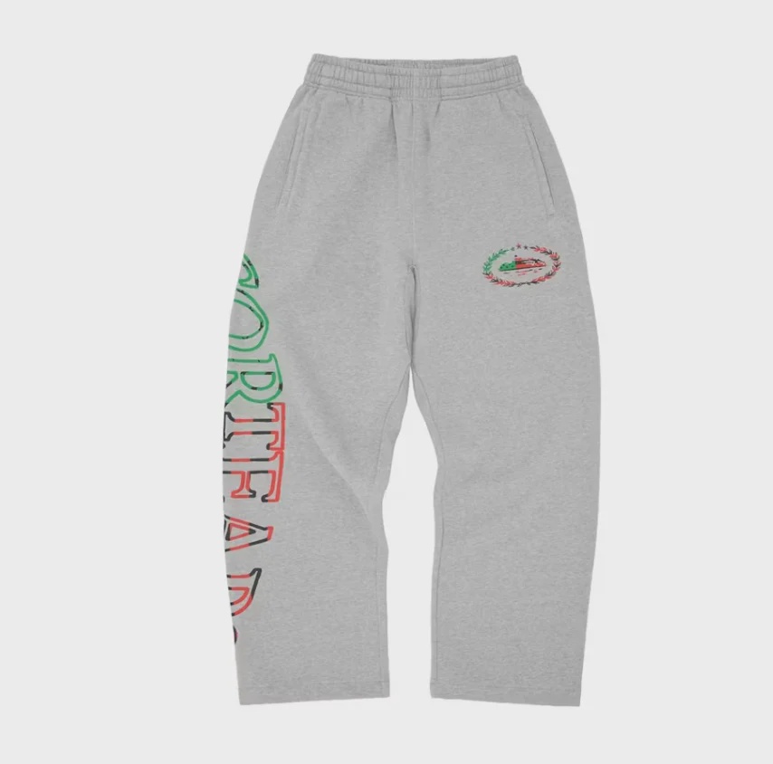 corteiz Corteiz x Denim Tears Cortears Royale Open Hem Sweatpant Heather Grey L - Size L