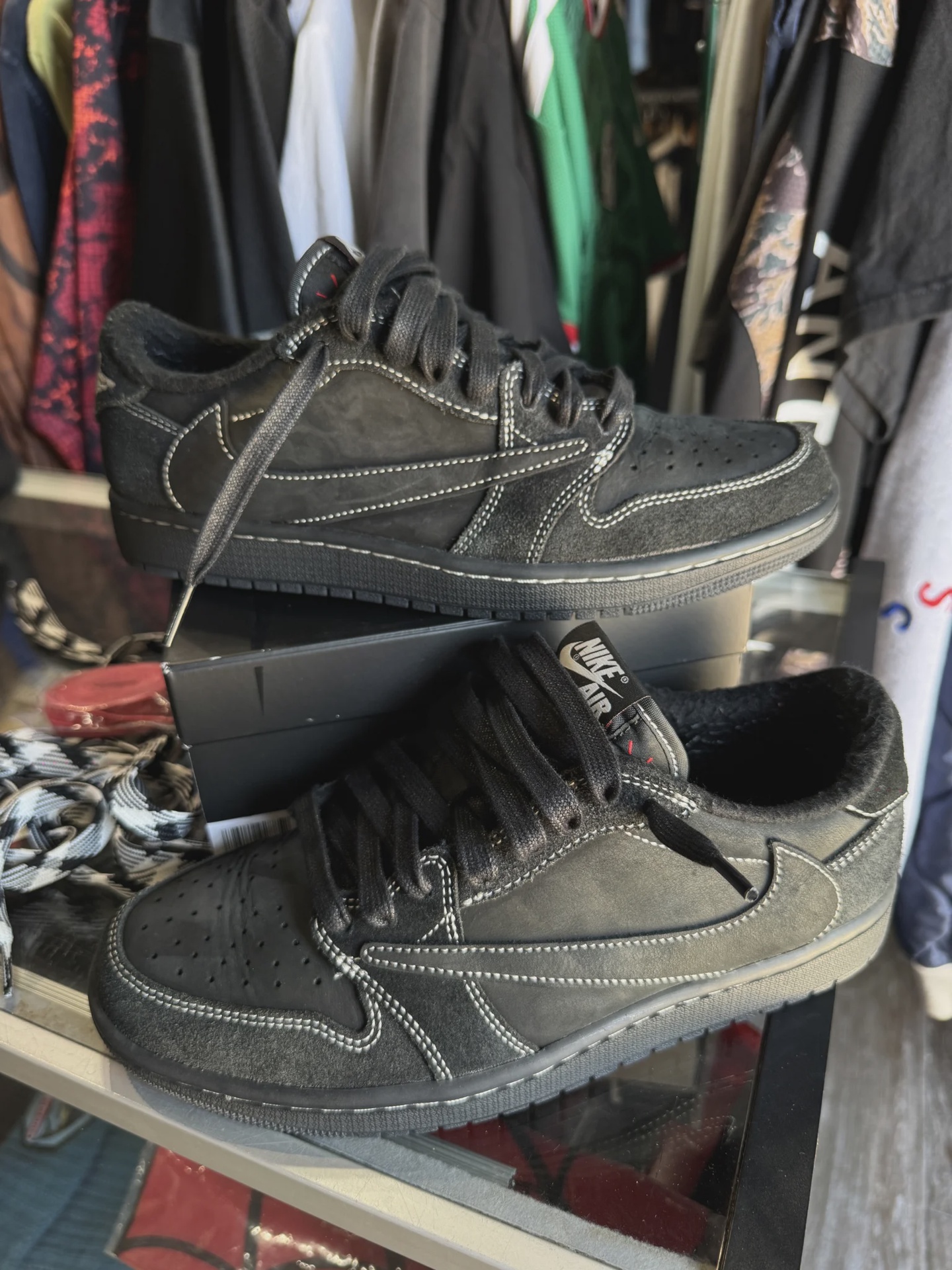 Air Jordan 1 Retro Low Original SP Travis Scott Black Phantom • Pre-Owned [7814] - photo 1