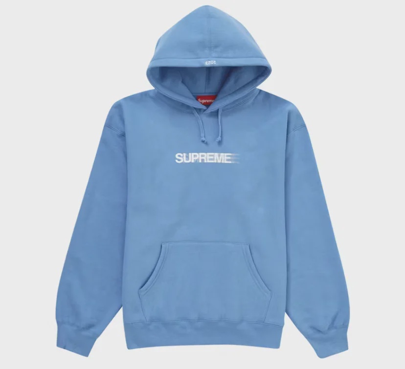 Supreme Motion Logo Hooded Sweatshirt Light Blue • Brand New [4267]