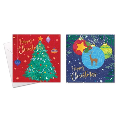Festive Wonderland 10 Square Christmas Cards (D)