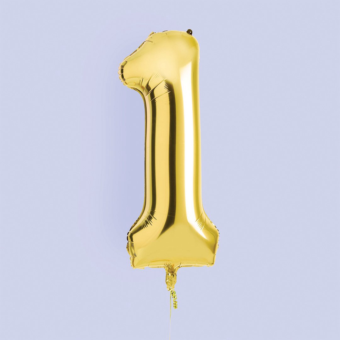 Hootyballoo - Gold Number Foil 34" Balloon