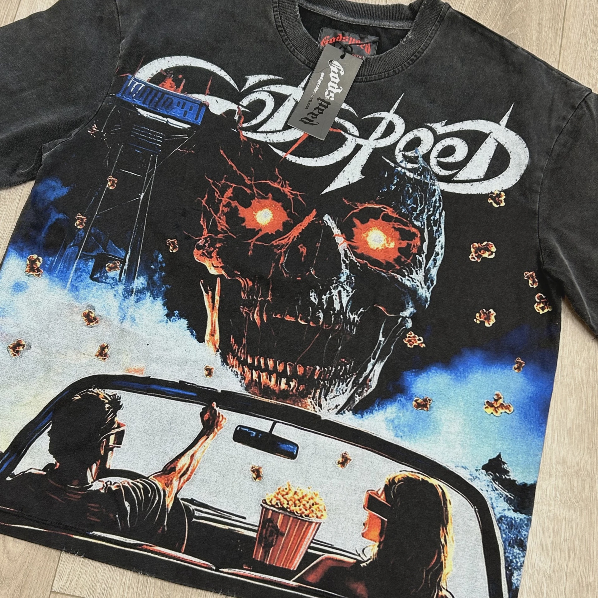 Godspeed Drive In T-shirt Black Wash  • Brand New [3841] 2