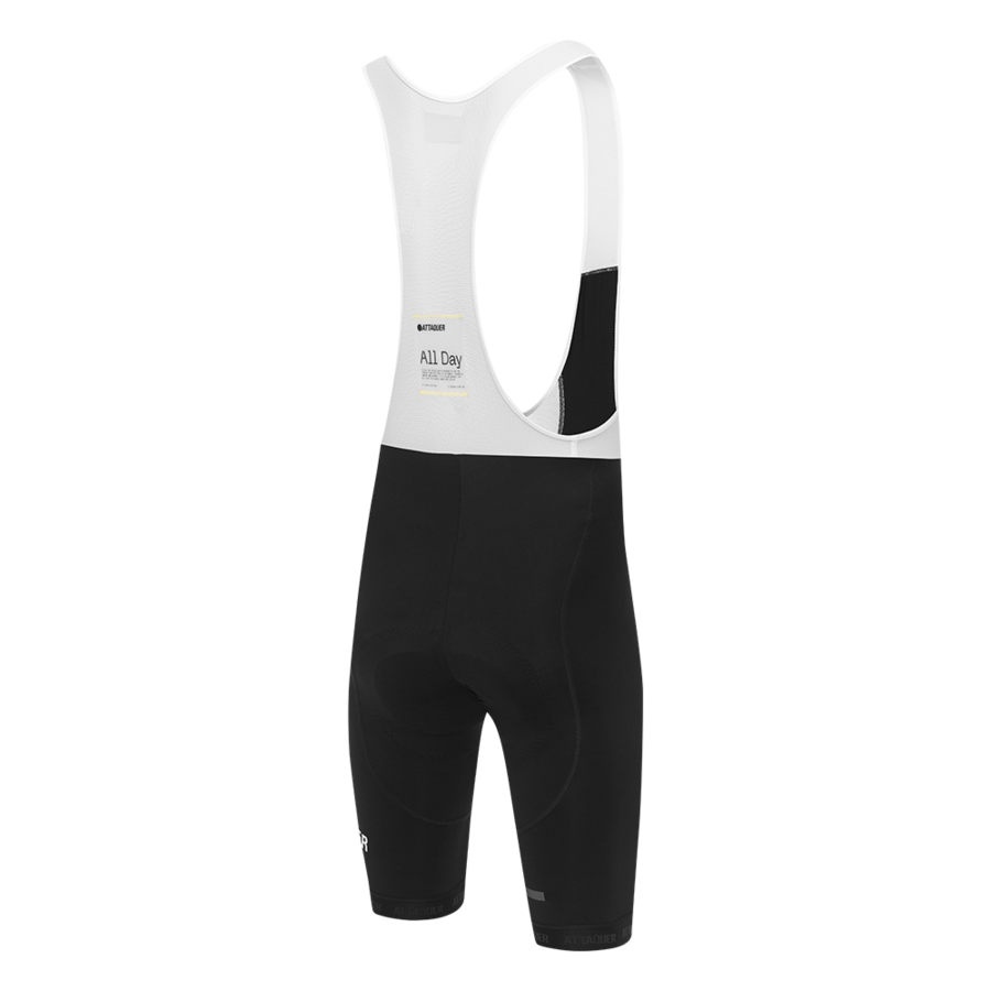 ATQ Mens All Day Bib Short Black/White Reflective Logo