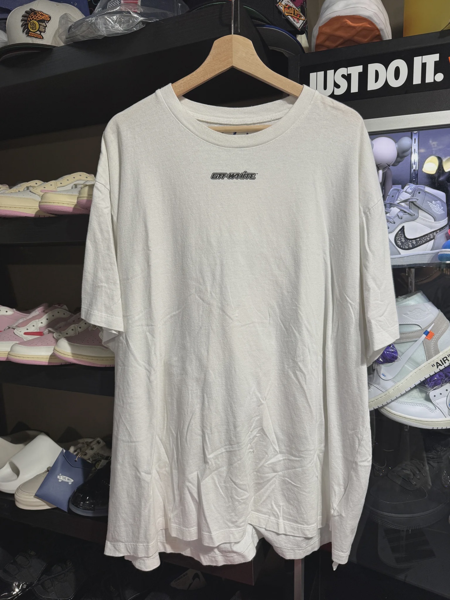 Off-White Off White Tee White Blue Logo L - Size L