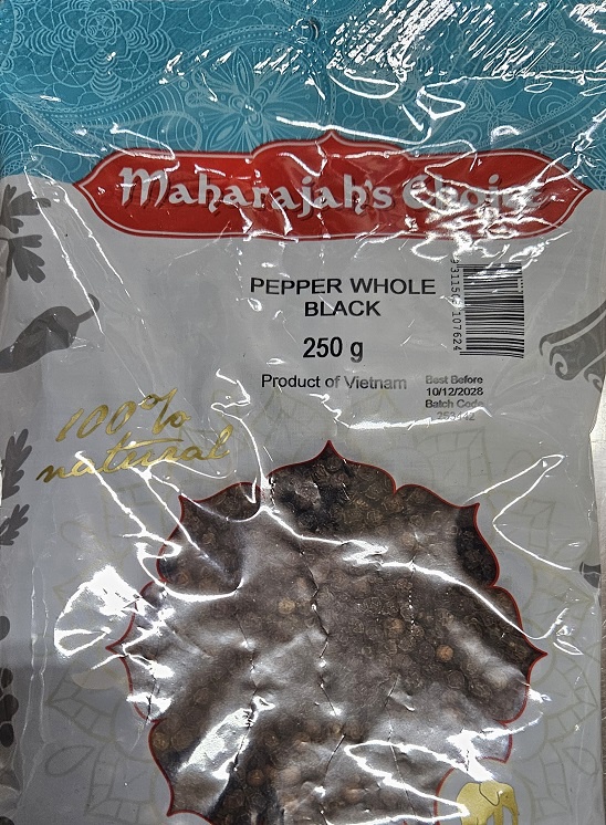 Maharajah's Pepper Black Whole 250g