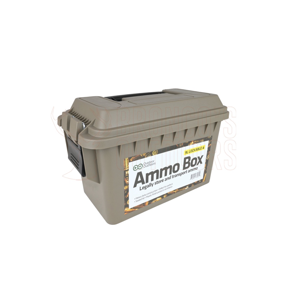 Outdoor Outfitters 50 Cal Polymer Lockable Ammo Box 9L