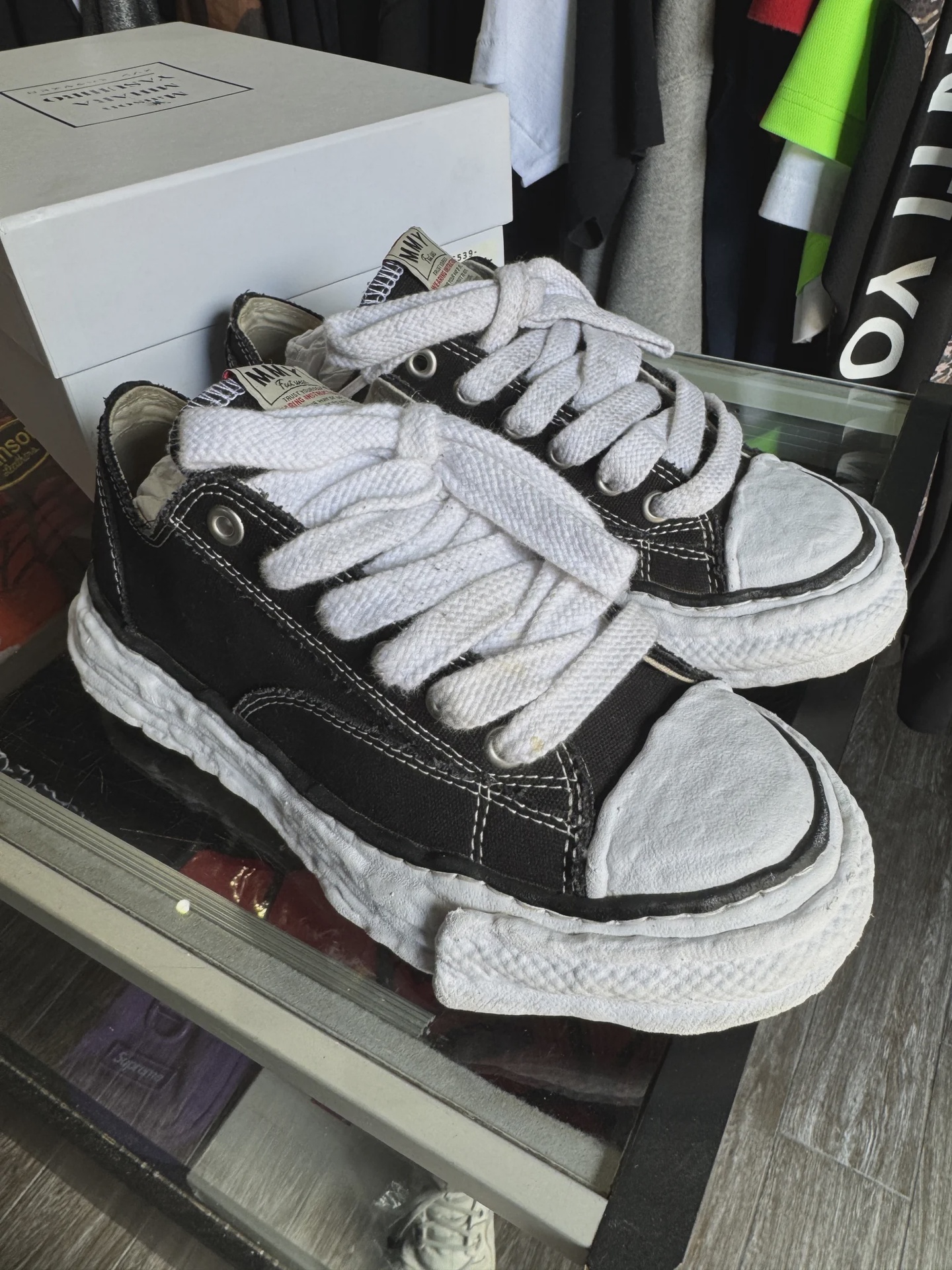 Maison Mihara Yasuhiro Peterson 23 OG Sole Canvas Low Black • Pre-Owned [3047] - photo 2
