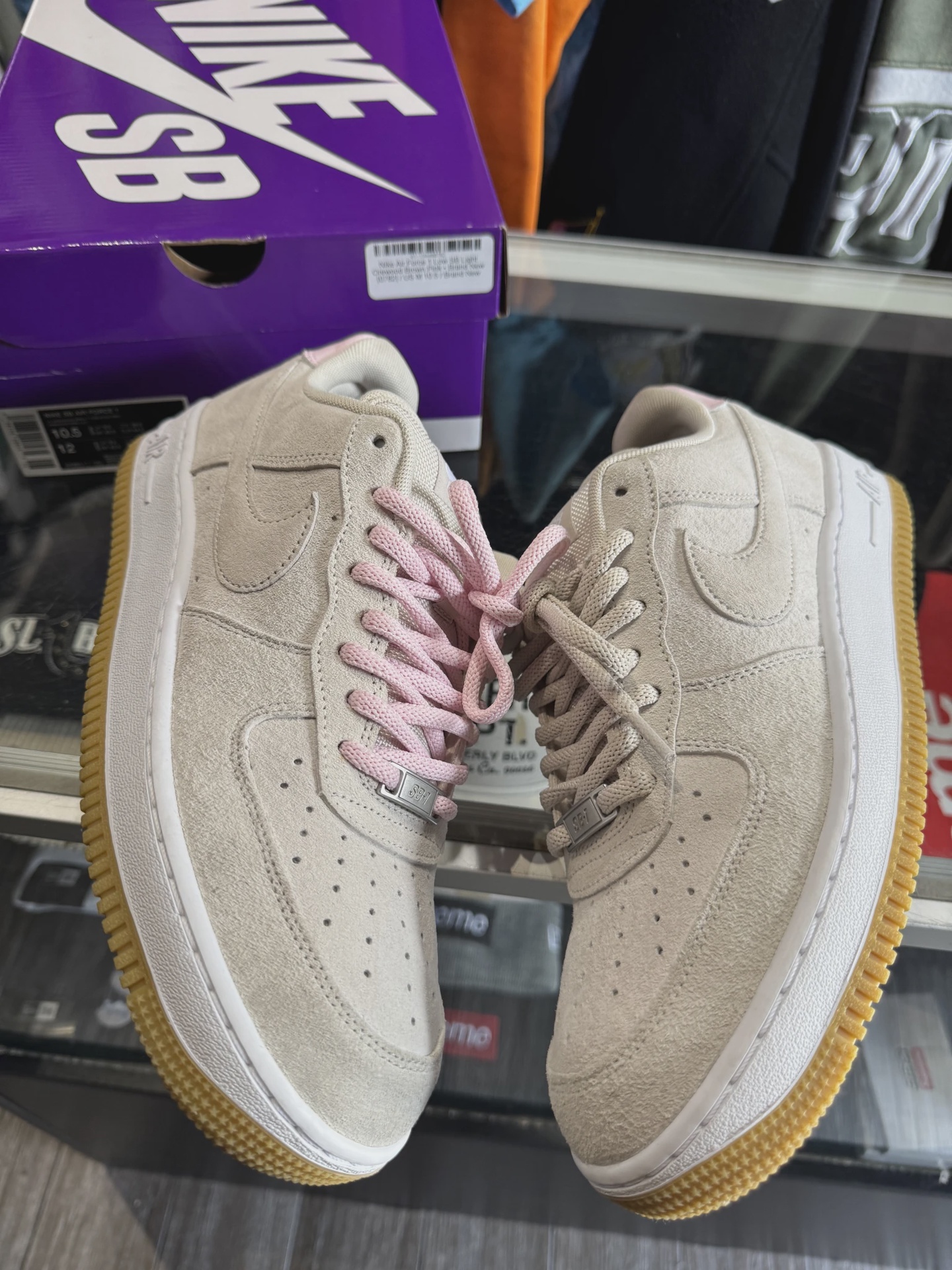 Nike Air Force 1 Low SB Light Orewood Brown Pink • Pre-Owned [1415]
