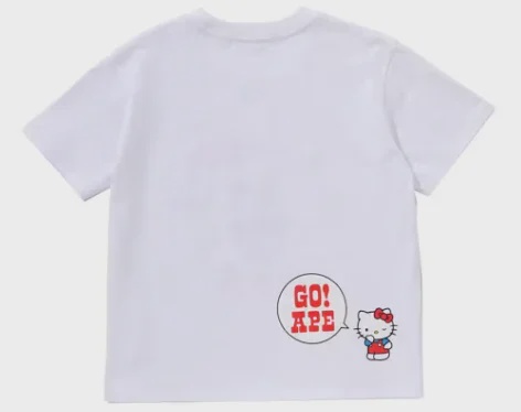 BAPE x Sanrio Characters Hello Kitty College Mini Tee (Ladies) White • Brand New [6053] - photo 2