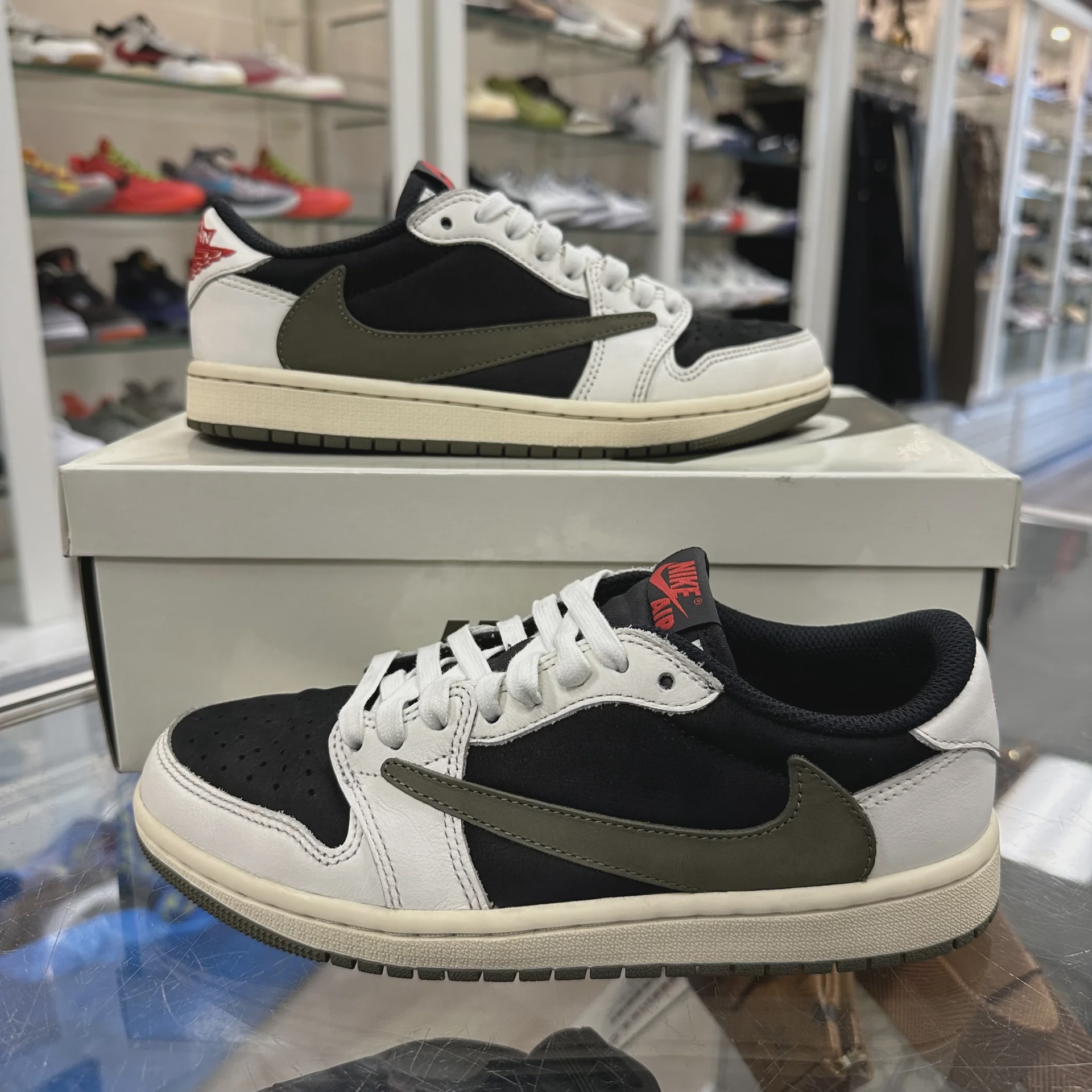Jordan Air Jordan 1 Retro Low Original SP Travis Scott Olive (Women's) - Size 6.5W