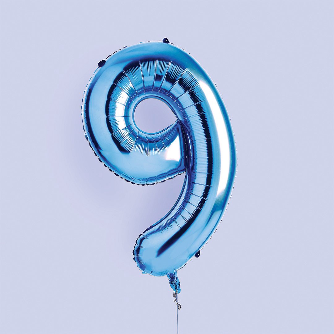 Hootyballoo - Blue Number Foil 34" Balloon